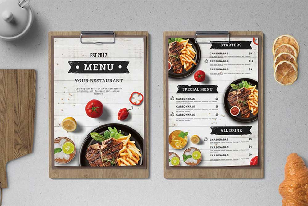 Thông điệp menu trong thiết kế bảng hiệu nhà hàng